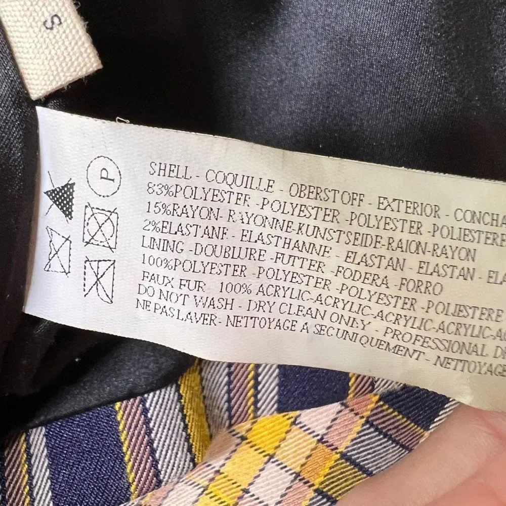 Capulet Womens Multicolor Plaid Collared Cropped Lined Blazer Size Small - Picture 9 of 9